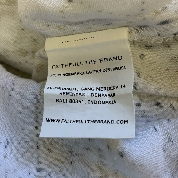 Faithfull The Brand White and Green Lace Up Dress/Tunic/Swim Cover Up size M - Picture 3 of 6